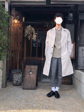 「レイヤードstyle」｜「アイテム（その他アウター）」を使った、shikaさん（メンズ・176cm）の冬コーディネート