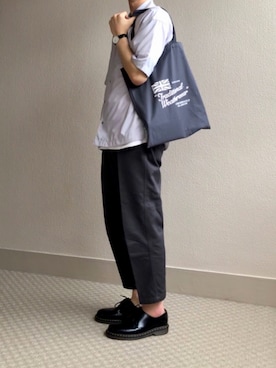 「Dr. Martens（ドクターマーチン）のDr.Martens (ドクターマーチン)/1461 3EYE GIBSON SHOES（その他シューズ）」を使った、shikaさん（メンズ・176cm）の夏コーディネート