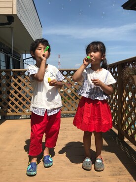 「NATURAL BEAUTY BASIC（ナチュラルビューティーベーシック）のアイテム」を使った、kairiさん（キッズ・110cm）の夏コーディネート