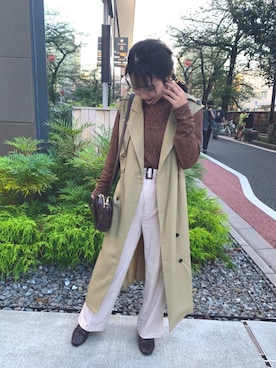 「MAJESTIC LEGON（マジェスティックレゴン）のセンタープレスパンツ（その他パンツ）」を使った、ゆうきさん（レディース・148cm）の秋コーディネート