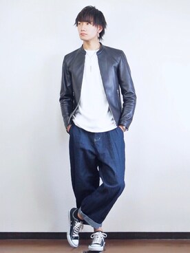 「Guess（ゲス）のアイテム（腕時計）」を使った、まおさん（メンズ・178cm）の秋コーディネート