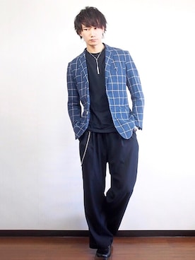 「EMMA  CLOTHES」｜「アイテム（財布/小物）」を使った、まおさん（メンズ・180cm）の秋コーディネート