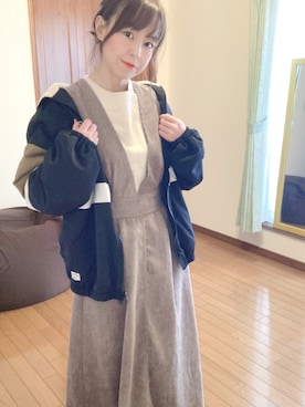 「ELENCARE DUE（エレンカーレデュエ）のアイテム（ジャンパースカート）」を使った、ちぃ。 さん（レディース・156cm）の冬コーディネート