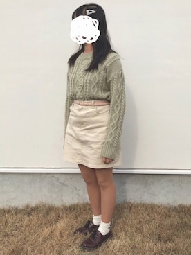 「RIP THE SWELL（リップザスウェル）のアイテム」を使った、ぽむちゃんこさん（レディース・154cm）の冬コーディネート