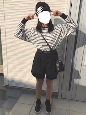 「コーディネート」｜「アイテム（ニットキャップ/ビーニー）」を使った、ぽむちゃんこさん（レディース・154cm）の冬コーディネート
