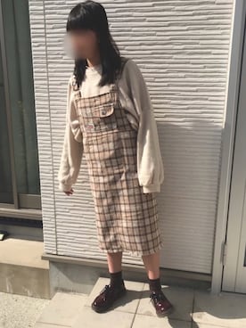 「RIP THE SWELL（リップザスウェル）のアイテム」を使った、ぽむちゃんこさん（レディース・154cm）の冬コーディネート