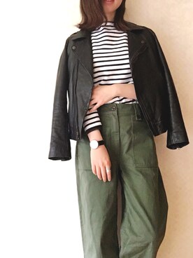 「定番」｜「アイテム（腕時計）」を使った、naoさん（レディース・160cm）の春コーディネート