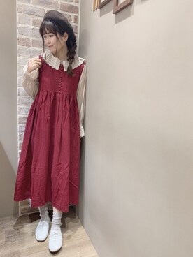 「レースブラウス」｜「アイテム（ハンチング/ベレー帽）」を使った、moe_sm2さん（レディース・156cm）の夏コーディネート