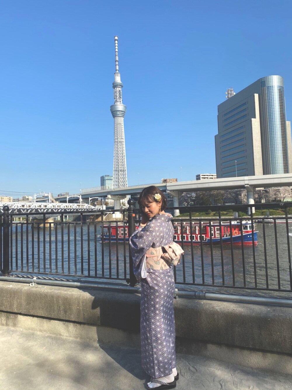 「着物のアイテム（水着/着物・浴衣、ホワイト系）」を使った、Natsumi Sakamotoさん（レディース・161cm）の冬コーディネートの1枚目の写真