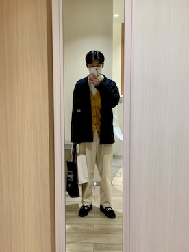 「Yohji Yamamoto（ヨウジヤマモト）のアイテム（トートバッグ）」を使った、よだっちょさん（メンズ・183cm）の冬コーディネート
