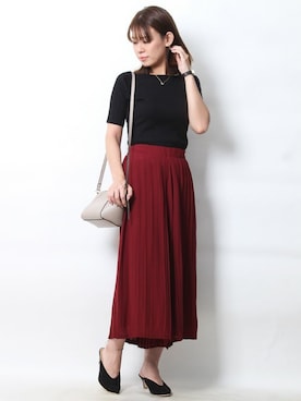 シフォンプリーツ ガウチョパンツ スカンツを使った人気ファッションコーディネート Wear