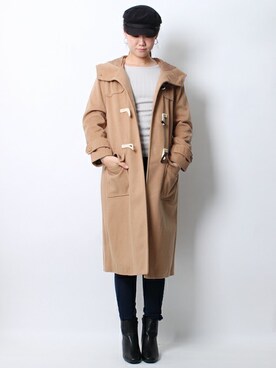 「リブニット」｜「アイテム（ダッフルコート）」を使った、Pierrotスタッフ★大人に似合う高コスパ服をお届けさん（レディース・170cm）の秋コーディネート