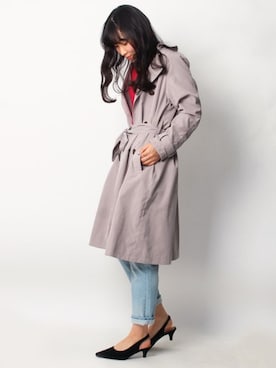 「コーディネート」｜「アイテム（トレンチコート）」を使った、Pierrotスタッフ★大人に似合う高コスパ服をお届けさん（レディース・162cm）の春コーディネート