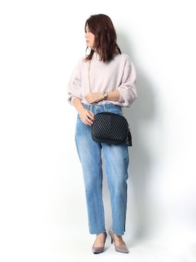 「スタッズシューズ」｜Pierrotスタッフ★大人に似合う高コスパ服をお届けさん（レディース・160cm）の秋コーディネート