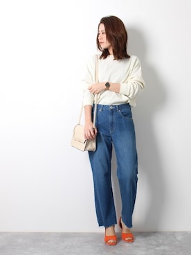 「ワッフル」｜Pierrotスタッフ★大人に似合う高コスパ服をお届けさん（レディース・160cm）の春コーディネート