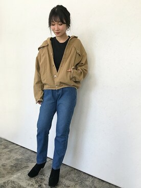 「抜き襟」｜「アイテム（その他アウター）」を使った、Pierrotスタッフ★大人に似合う高コスパ服をお届けさん（レディース・162cm）の秋コーディネート