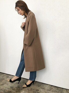「コーディネート」｜「アイテム（ノーカラージャケット）」を使った、Pierrotスタッフ★大人に似合う高コスパ服をお届けさん（レディース・160cm）の秋コーディネート