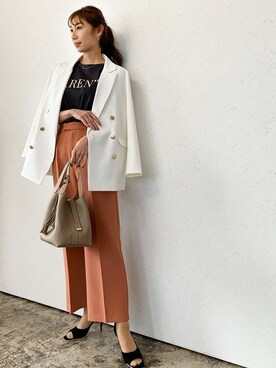 「Pierrot（ピエロ）のアイテム（その他アウター）」を使った、Pierrotスタッフ★大人に似合う高コスパ服をお届けさん（レディース・166cm）の春コーディネート