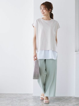 「レイヤードstyle」｜「アイテム（キャミソール）」を使った、Pierrotスタッフ★大人に似合う高コスパ服をお届けさん（レディース・165cm）の夏コーディネート