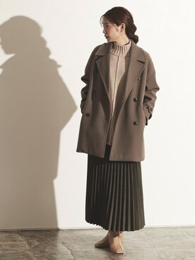 「秋のカフェオレコーデ」｜「アイテム（その他アウター）」を使った、Pierrotスタッフ★大人に似合う高コスパ服をお届けさん（レディース・165cm）の秋コーディネート