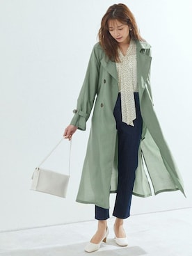 「シースルー」｜「アイテム（トレンチコート）」を使った、Pierrotスタッフ★大人に似合う高コスパ服をお届けさん（レディース・165cm）の春コーディネート