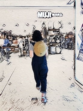 「MUJI Labo（ムジラボ）のアイテム（キャップ）」を使った、Arenologyさん（レディース・158cm）の秋コーディネート