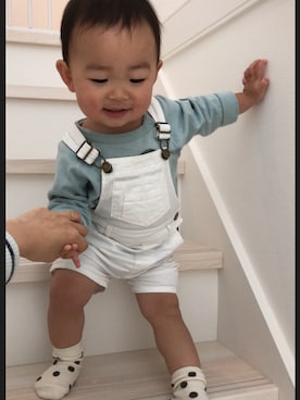 「ZARA（ザラ）のアイテム（サロペット/オーバーオール）」を使った、Kさん（キッズ・80cm）の春コーディネート