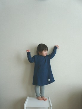 「AZUL by moussy（アズールバイマウジー）のアイテム（ワンピース/ドレス）」を使った、HAさん（キッズ・80cm）の冬コーディネート