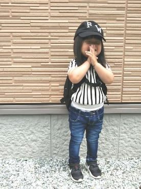 「Herschel Supply（ハーシェルサプライ）のアイテム」を使った、HAさん（キッズ・80cm）の夏コーディネート