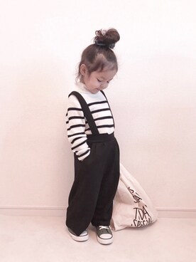 Maya⋆Sarahさんの「キッズ converse  コンバース CHILD ALL STAR N COTTONRIPSTOP Z HI チャイルド オールスター N コットンリップストップ Z ハイ 32711924(15-21) OLIVE」を使ったコーディネート