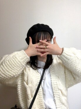 「IRODORI（イロドリ）のアイテム（帽子）」を使った、タケベさん（レディース・157cm）の春コーディネート