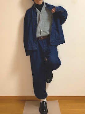 「RAGEBLUE（レイジブルー）のアイテム（デニムジャケット）」を使った、jo_wearさん（メンズ・170cm）の冬コーディネート