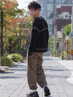 「shiki tokyo（シキトウキョウ）のアイテム（スウェット）」を使った、jo_wearさん（メンズ・170cm）の秋コーディネート