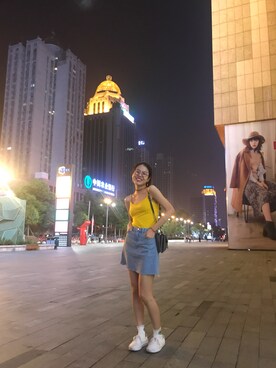「MONKI（モンキ）のアイテム（レッグウェア）」を使った、DeNi_的你さん（レディース・158cm）の秋コーディネート