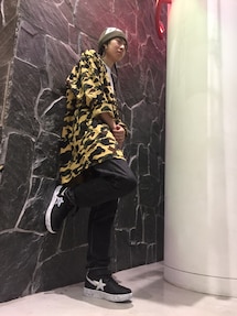 A BATHING APE,1ST CAMO KIMONO LONG 