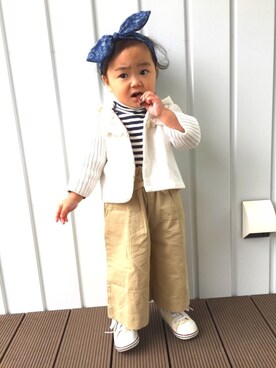 「2歳3ヶ月」｜「アイテム（パーカー）」を使った、R☺︎A☆さん（キッズ・80cm）の春コーディネート