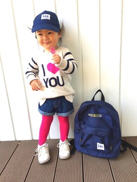 「2歳3ヶ月」｜「アイテム（ニット/セーター）」を使った、R☺︎A☆さん（キッズ・80cm）の春コーディネート