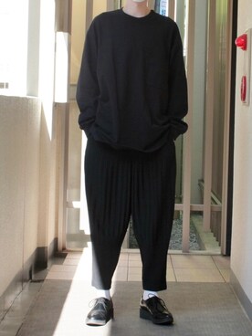 「ラッドミュージシャン」｜「アイテム（スラックス）」を使った、halさん（メンズ・180cm）の秋コーディネート