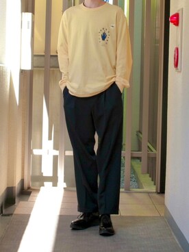 「ラッドミュージシャン」｜「アイテム（スラックス）」を使った、halさん（メンズ・180cm）の秋コーディネート