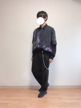 「ラッドミュージシャン」｜「アイテム（スニーカー）」を使った、ミニマルまぁさん（メンズ・163cm）の春コーディネート