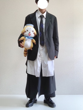 「Dr. Martens（ドクターマーチン）の［UNISEX/ユニセックス］Dr.Martens ドクターマーチン 3EYE GIBSON 1461 MONO 3ホール ギブソン シューズ（ドレスシューズ）」を使った、ミニマルまぁさん（メンズ・163cm）の春コーディネート