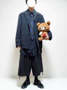 「Dr. Martens（ドクターマーチン）の［UNISEX/ユニセックス］Dr.Martens ドクターマーチン 3EYE GIBSON 1461 MONO 3ホール ギブソン シューズ（ドレスシューズ）」を使った、ミニマルまぁさん（メンズ・163cm）の春コーディネート