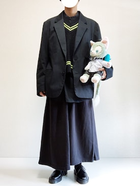 「Dr. Martens（ドクターマーチン）の［UNISEX/ユニセックス］Dr.Martens ドクターマーチン 3EYE GIBSON 1461 MONO 3ホール ギブソン シューズ（ドレスシューズ）」を使った、ミニマルまぁさん（メンズ・163cm）の春コーディネート