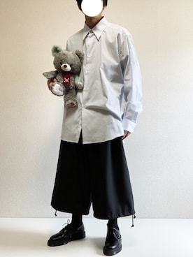 「Dr. Martens（ドクターマーチン）の［UNISEX/ユニセックス］Dr.Martens ドクターマーチン 3EYE GIBSON 1461 MONO 3ホール ギブソン シューズ（ドレスシューズ）」を使った、ミニマルまぁさん（メンズ・163cm）の春コーディネート