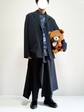 「Dr. Martens（ドクターマーチン）の［UNISEX/ユニセックス］Dr.Martens ドクターマーチン 3EYE GIBSON 1461 MONO 3ホール ギブソン シューズ（ドレスシューズ）」を使った、ミニマルまぁさん（メンズ・163cm）の春コーディネート