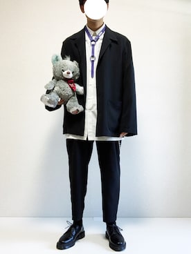 「SHAREEF（シャリーフ）のアイテム（アクセサリー）」を使った、ミニマルまぁさん（メンズ・163cm）の夏コーディネート