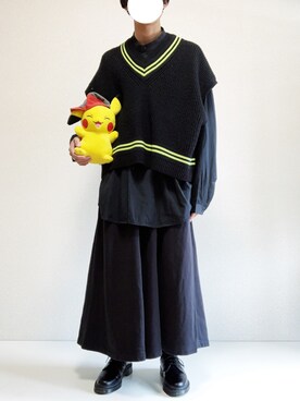 「Dr. Martens（ドクターマーチン）の［UNISEX/ユニセックス］Dr.Martens ドクターマーチン 3EYE GIBSON 1461 MONO 3ホール ギブソン シューズ（ドレスシューズ）」を使った、ミニマルまぁさん（メンズ・163cm）の夏コーディネート