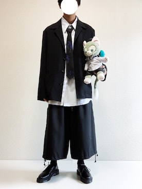 「Dr. Martens（ドクターマーチン）の［UNISEX/ユニセックス］Dr.Martens ドクターマーチン 3EYE GIBSON 1461 MONO 3ホール ギブソン シューズ（ドレスシューズ）」を使った、ミニマルまぁさん（メンズ・163cm）の夏コーディネート