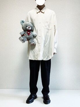 「Dr. Martens（ドクターマーチン）の［UNISEX/ユニセックス］Dr.Martens ドクターマーチン 3EYE GIBSON 1461 MONO 3ホール ギブソン シューズ（ドレスシューズ）」を使った、ミニマルまぁさん（メンズ・163cm）の夏コーディネート