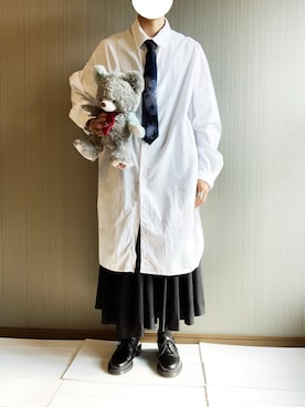 「Dr. Martens（ドクターマーチン）の［UNISEX/ユニセックス］Dr.Martens ドクターマーチン 3EYE GIBSON 1461 MONO 3ホール ギブソン シューズ（ドレスシューズ）」を使った、ミニマルまぁさん（メンズ・163cm）の夏コーディネート